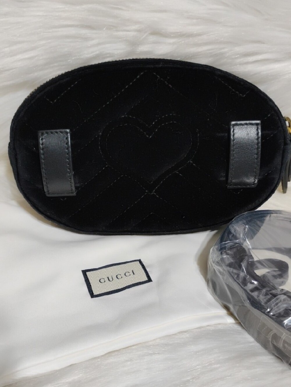 SALE! Gucci Black Velvet GG Marmont Body Waist Bag W/DB - Picture 14 of 16